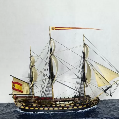ES Spanish 3rd rates (San Juan Nepomuceno, Bahama, San Ildefonso) (3-PACK), (74 guns), & Blender Exporter, AOA-ES-6 by Turner Miniatures