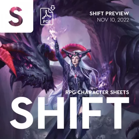 SHIFT RPG Character Sheets (PDF) by Hit Point Press