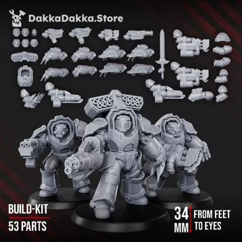 Heavy Knights of the Great Citadel (build kit) - Destroyer Armored Space Battleline Squad of Citadel Vanguard by dakkadakka.store