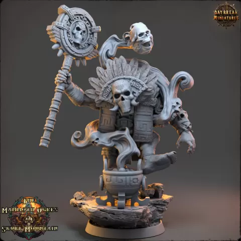 Skull Summoner Paktas Blox - The Mammoth Ogres of Skull Mountain by Daybreak Miniatures