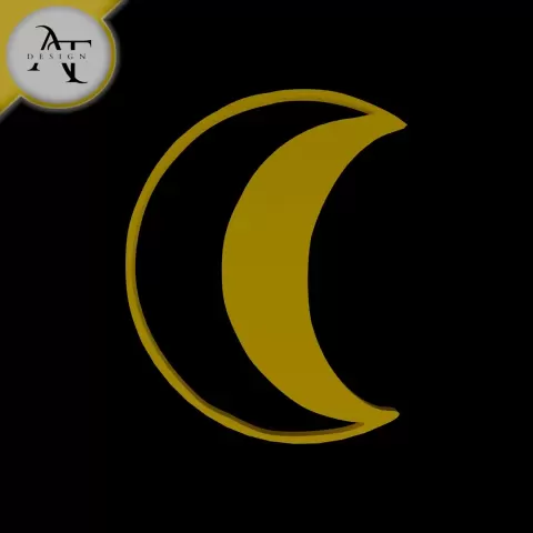 Simple Moon Symbol - 2D Art - Apex Trace
