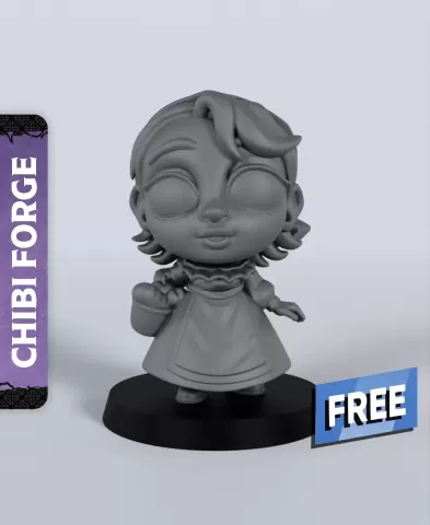 Female Villager - With Free Dragon - 5e DnD Inspired for RPG and Wargamers