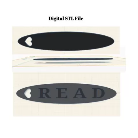 Minimalist Bookmark with Heart & READ Text