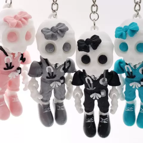 Cobotech Articulated Female Skelly Nurse Keychain by Cobotech by Cobotech