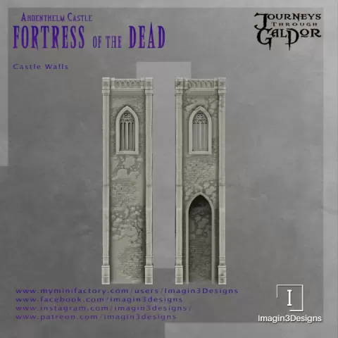 Fortress of the Dead - Modular Castle Walls - Two Story by Imagin3Designs