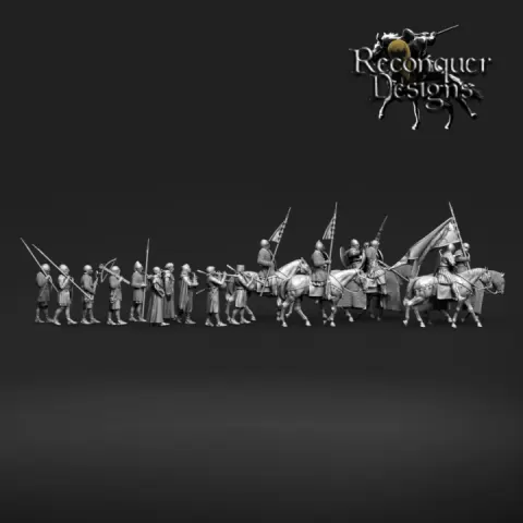 15mm King Alfonso of IX of Leon and his retinue by Reconquer Designs