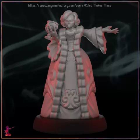 (NSFW) Lady "Estelle" - Vampire Seductress Pinup [PRE-SUPPORTED] | Halloween Series (2023 - "Vampire Council") by Caleb Makes Minis