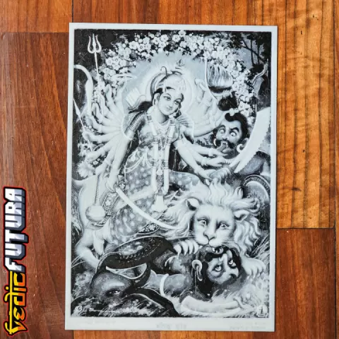 Mahishasura Mardini - Durga Destroys Mahisasura [Easy to Print Filament Painting] by VedicFutura