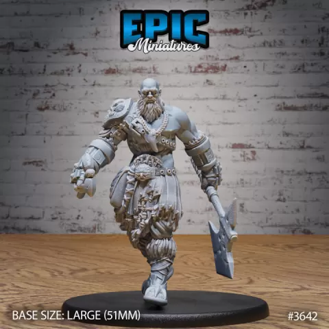Half-Giant Barbarian Axe / Arctic Warrior / Frozen Guard Humanoid / Snow Fighter / Wildling / Ice Age Encounter by Epic-Miniatures