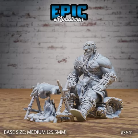 Barbarian Tribe Male Resting / Arctic Warrior / Frozen Human / Snow Fighter / Wildling / Ice Age Encounter by Epic-Miniatures