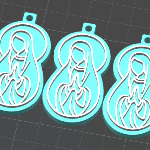 Llavero Original Virgen María Minimalista | STL para Impresión 3D | Original Minimalist Virgin Mary Keychain | STL for 3D Printing