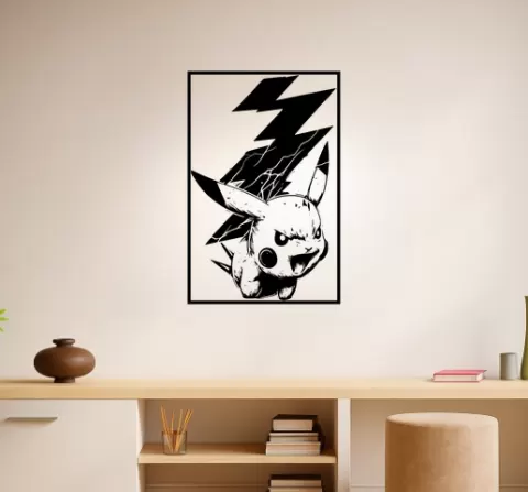 Pikachu Pikachu With Thunderbolt Wall Art Framed