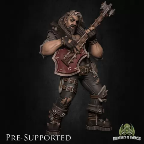 Magnus The Outsider Bard [PRE-SUPPORTED] Human Musician by Miniatures of Madness