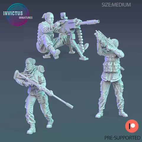 Army Soldier Female Set / Space Officer / Cyberpunk Warrior / Cosmic Invasion / Trooper Attack / Sci-Fi Encounter by Epic-Miniatures