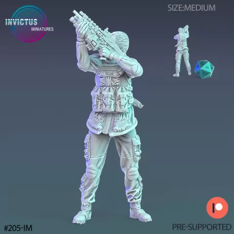 Army Soldier Female Shooting / Space Officer / Cyberpunk Warrior / Cosmic Invasion / Trooper Attack / Sci-Fi Encounter by Epic-Miniatures