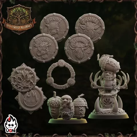Team tokens and balls for Old Forest Alliance (Forest Style) - UGNI - Fantasy Football by UGNI Miniatures