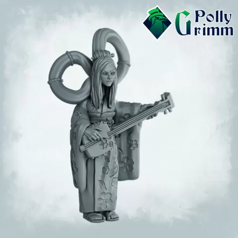Night Parade of One Hundred Demons. Japanese folklore set. Tabletop miniature. Rokurokubi Long Necked Demon by PollyGrimm