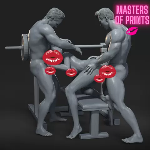 sex in the gym - NSFW - EROTIC MINIATURE 75 MM SCALE by PrintPleasure