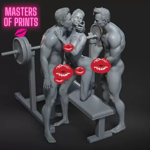 sex in the gym - NSFW - EROTIC MINIATURE 75 MM SCALE by PrintPleasure