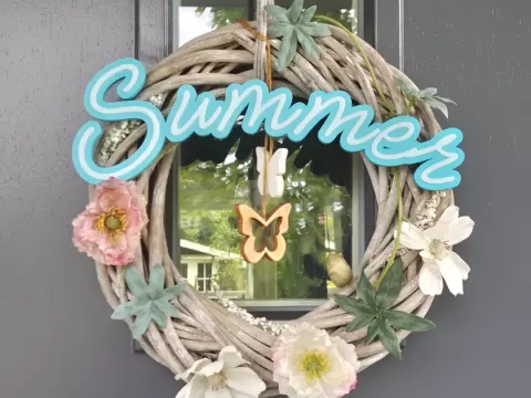 Summer Script Sign – Decorative Wreath Topper