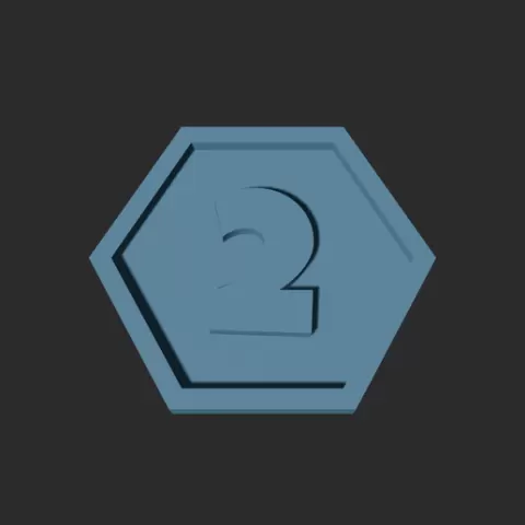 Two Hexagon – 3D Printable Game Token