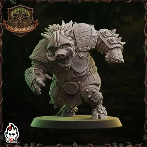 Boar Big Guy #01 (Ogre) - Kingdom Alliance proxy (Forest Style) - UGNI - Fantasy Football by UGNI Miniatures