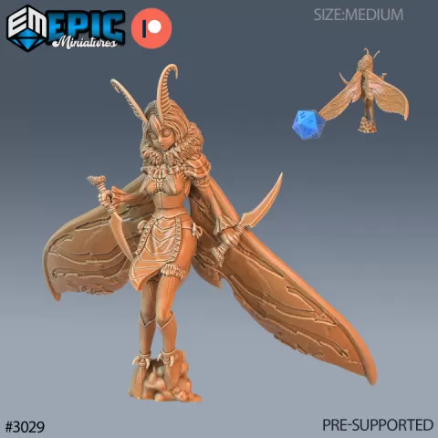 Moth Girl / Huge Insect Hybrid / Insectoid Warrior / Winged Humanoid / Butterfly Stage by Epic-Miniatures