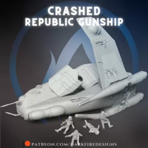 Crashed Republic Gunship by Dark Fire Designs