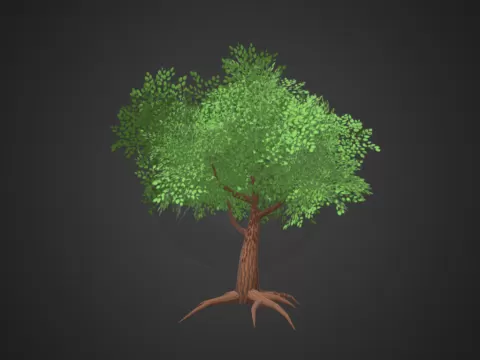 Stylish Low Poly Tree with Roots - neagww