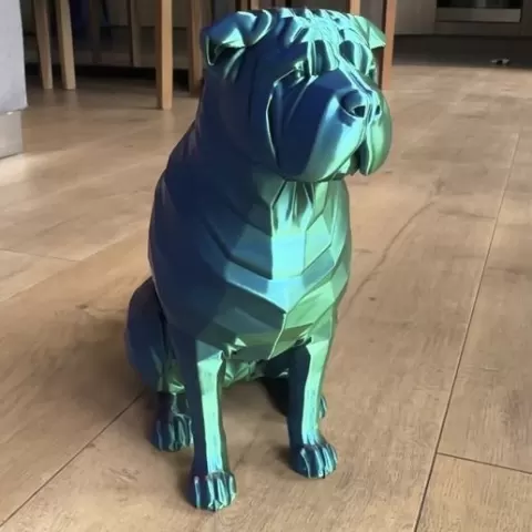 Shar Pei dog low Poly