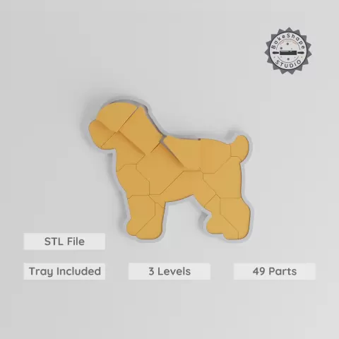 Montessori Rottweiler Puzzle, 3-Level Learning Tray System, Easy to Hard, Educational Dog-Themed STL for Kids PRODUCT_8171