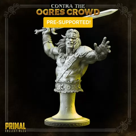 Barbarian - Boris - Bust - CONTRA THE OGRES CROWD - MASTERS OF DUNGEONS QUEST by PRIMAL Collectibles