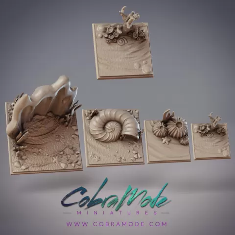 Seashells Square Base Pack 4pcs (Supportless) by CobraMode