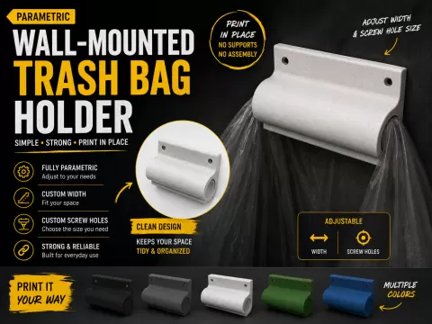 Parametric Wall-Mounted Trash Bag Holder
