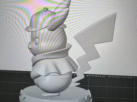 Silber Pika Figur Pikachu Detektiv