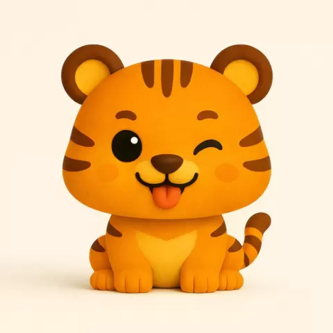 Cute tiger– Kawaii 3D Print Model