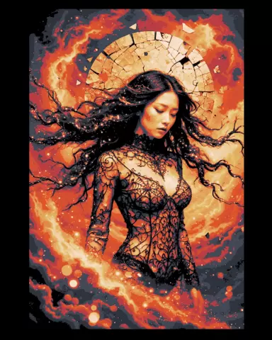 Queen of the the world of Fire and Flames - Hueforge wallart