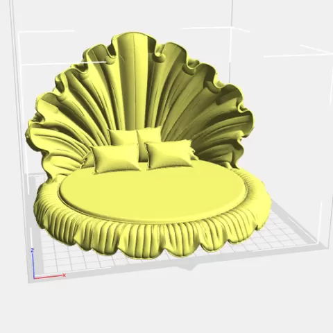 Shell Bed STL | Luxury Doll Bed | Round Glam Bed | Fashion Doll Furniture