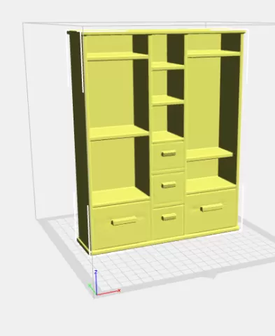 Mini Wardrobe STL | Doll Closet Organizer | Fashion Doll Furniture