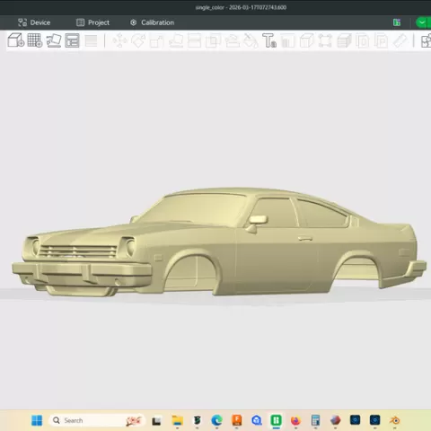 1976 Chevrolet Vega Cosworth, scale body, hollow shell, no interior, clean , windows intact, scale build, models rc cars slot cars etc, stl file