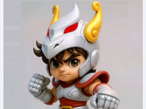 Seiya de Pégaso - Saint Seiya Chibi Edition (High Detail STL - Valarauko Tavares