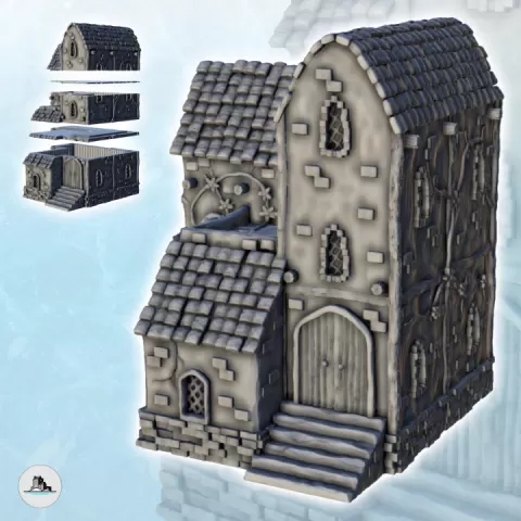 Medieval house with vegetation (1) - Alkemy Lord of the Rings War of the Rose Warcrow Saga by Hartolia Miniatures