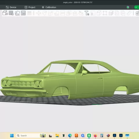 1968 Plymouth RoadRunner, Road runner, scale model, hollow shell body, clean interior, rc,slot, race, drag, cars, scale model builds, display, static, stl file