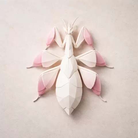 Low Poly Orchid Mantis