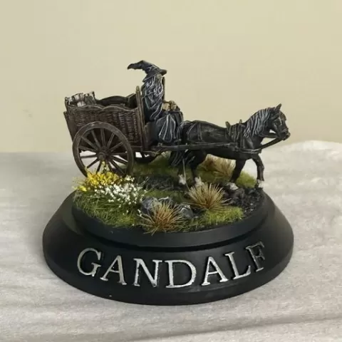 MESBG Lord Of The Rings Display Plinth - Gandalf on Cart