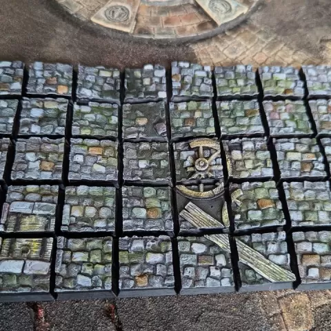 48 City themed square bases, 25x25 with magnet slots (Old World / 9th age) by L'atelier de la sentinelle