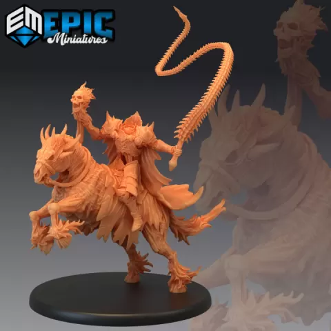 Dullahan Rider Whip / Undead Horse Demon / Evil Skeleton Army / Cavalry of the Abyss by Epic-Miniatures