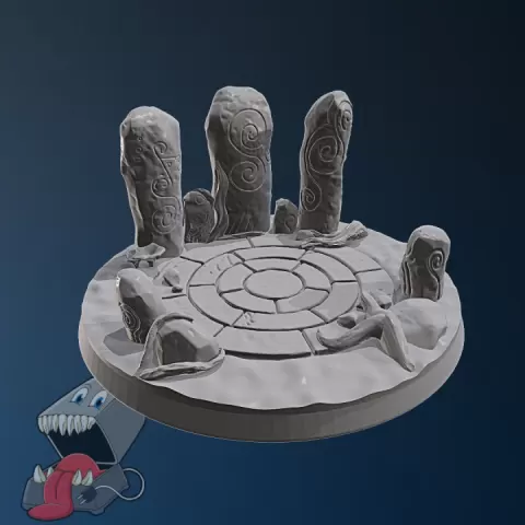 Druid circle scenic base, round and square by Feedmy3dprinter