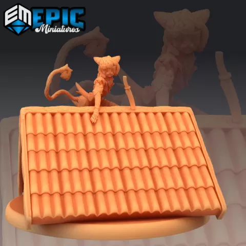 Cat Thief Roof / Catfolk Panther / Werejaguar Lady / Female Were Puma by Epic-Miniatures