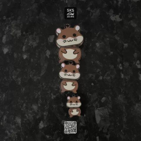 Hamster Wiggle Head Keyring
